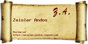 Zeisler Andos névjegykártya